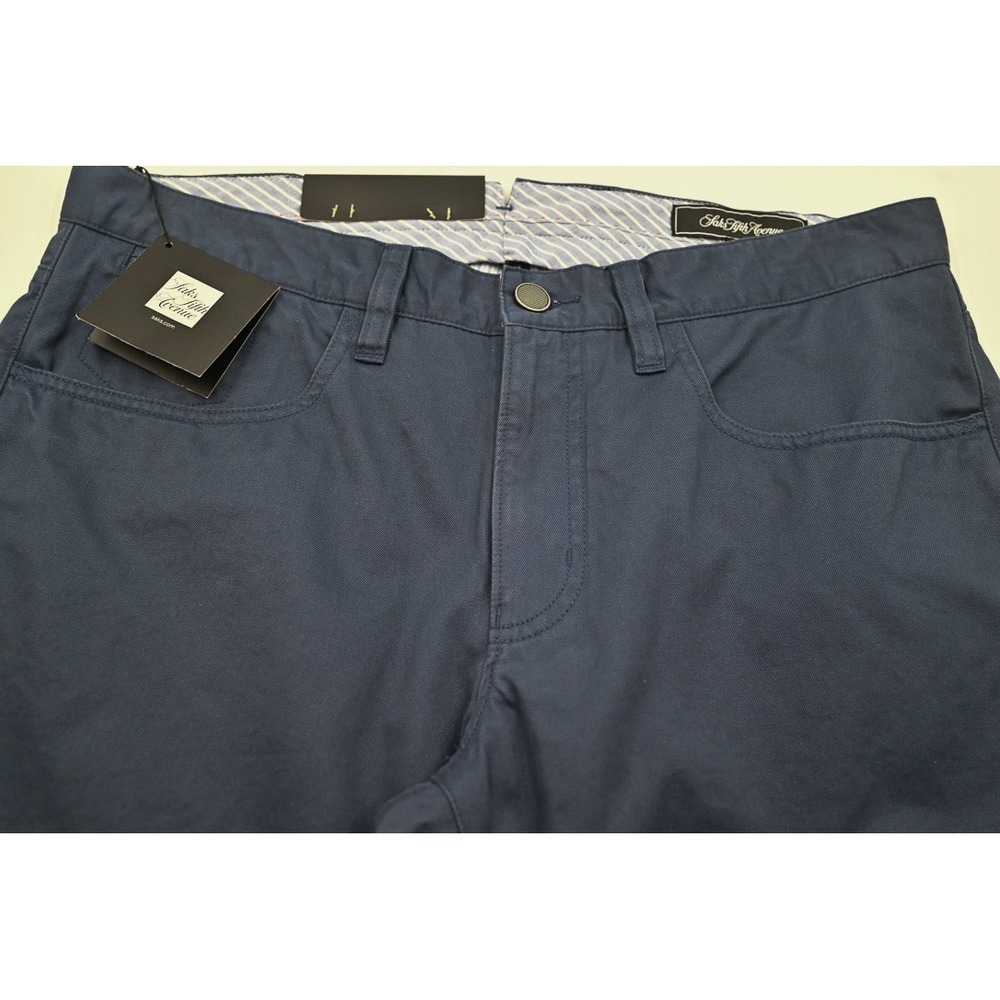 NWT $148 Saks Fifth Avenue Mens 5 Pocket Navy Blue Chino Trousers 32W 32x32
